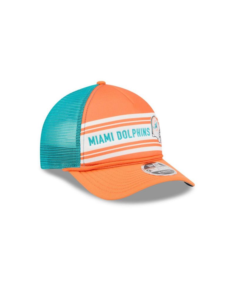 Men's Orange Miami Dolphins Linear A-Frame 9FORTY Adjustable Hat