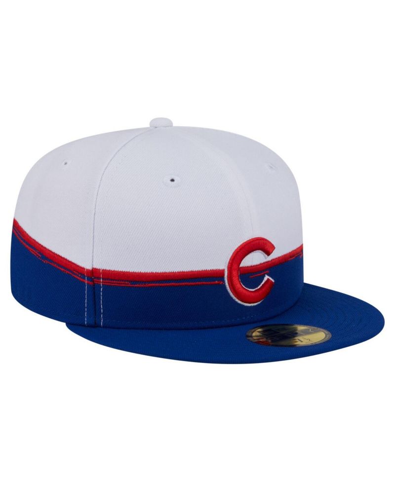 Men's Royal/White Chicago Cubs Paint Stroke 59FIFTY Fitted Hat