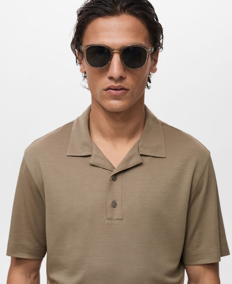 Men's Bowling Collar Lyocell Polo Shirt