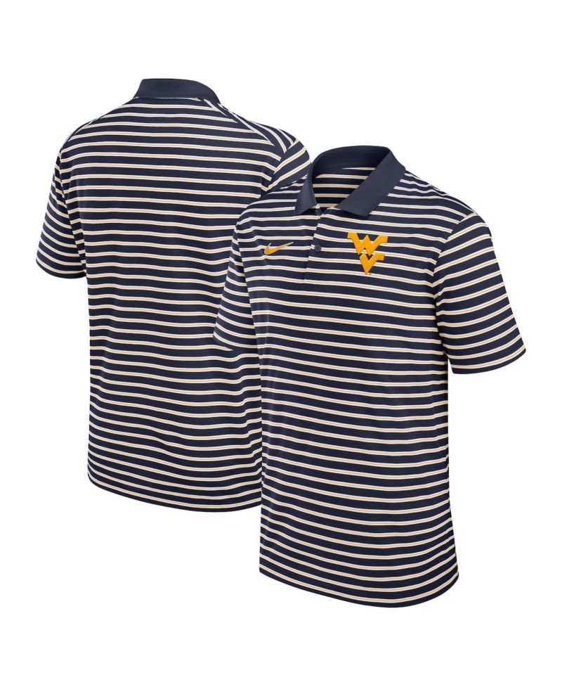 Men's West Virginia Mountaineers Primetime Victory Striped Performance Polo