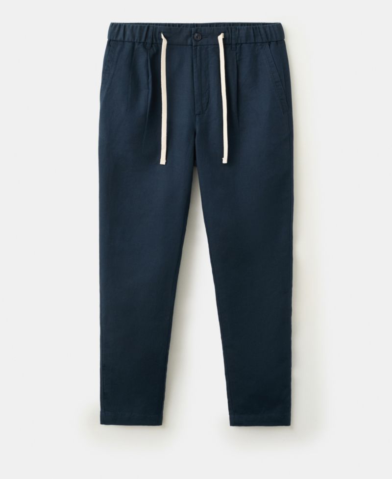 Men's Slim-Fit Cropped Cotton-Linen Pants