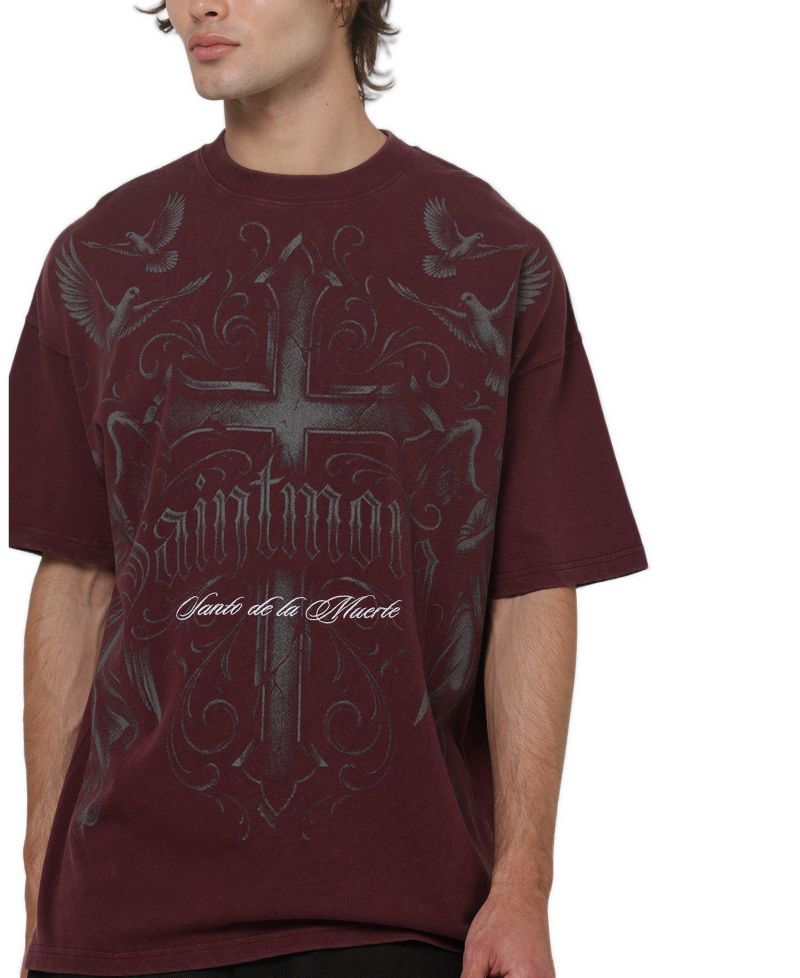 Men's Renaissance Boxy T-Shirt - Pigment Washed Port S