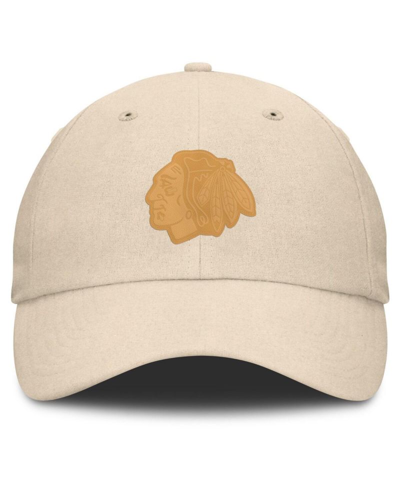 Men's Tan Chicago Blackhawks Front Office Canvas Adjustable Hat