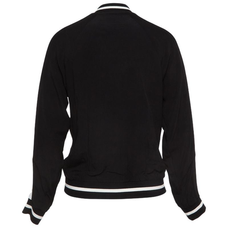 Women's Pre-Owned Zadig and Voltaire Pink/black Printed Crepe Reversible Bomber Jacket