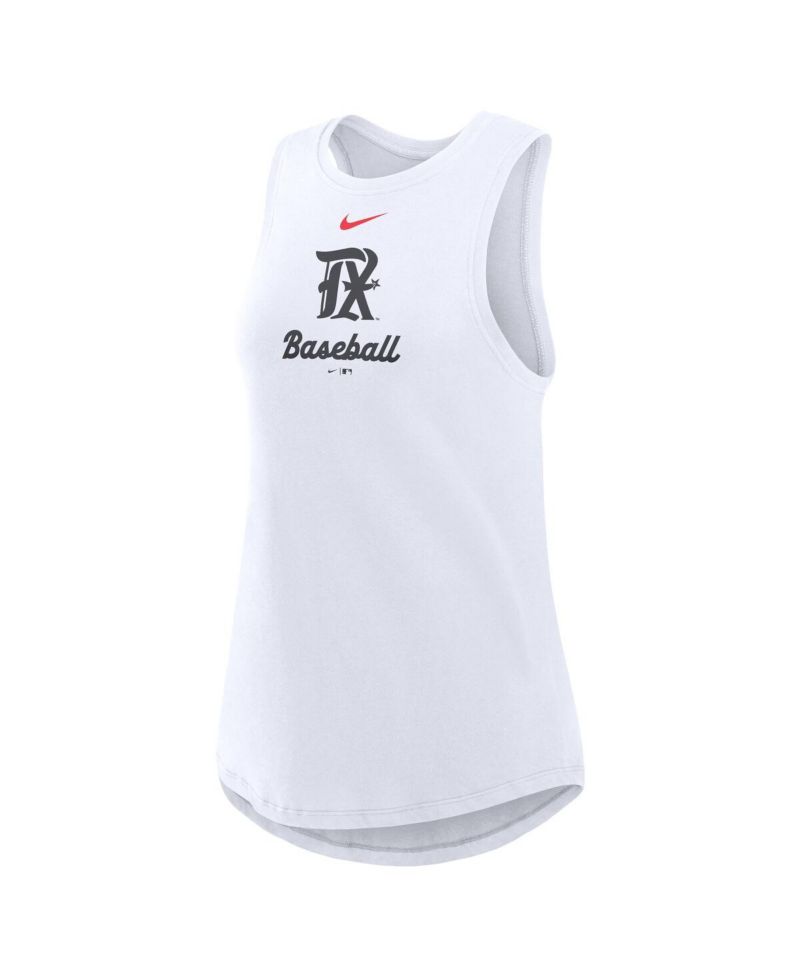 Women's White Texas Rangers City Connect Tricode High Neck Performance Tank Top