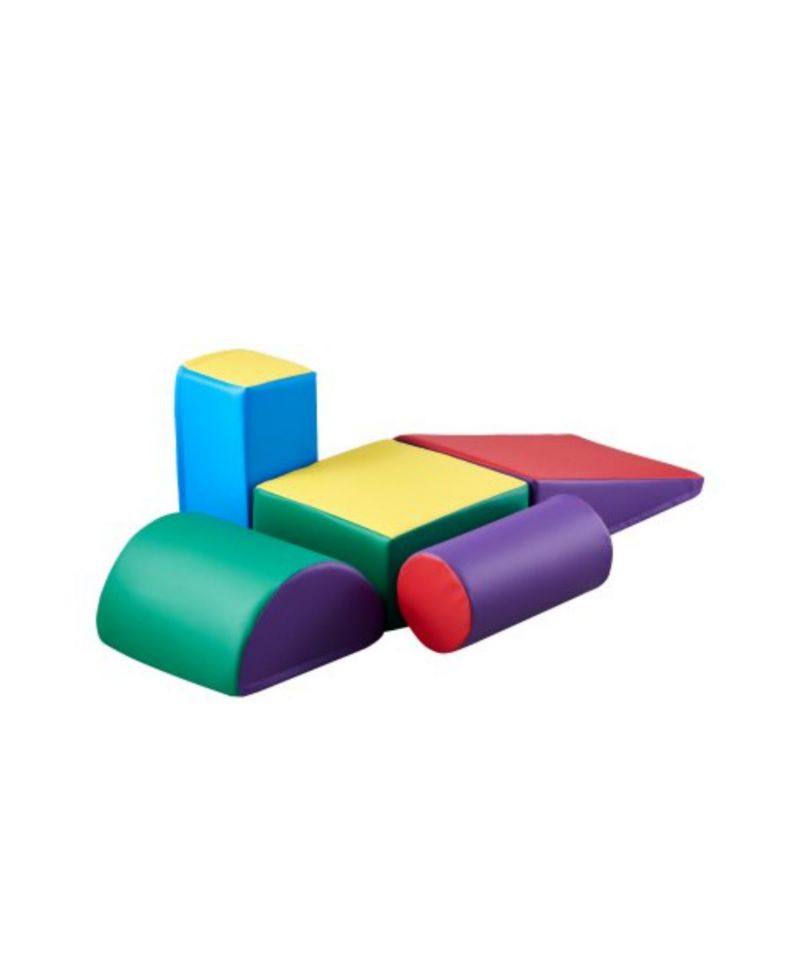 Kids 5 Piece Foam Climbing Blocks Set Preschoolers Indoor Play Gym