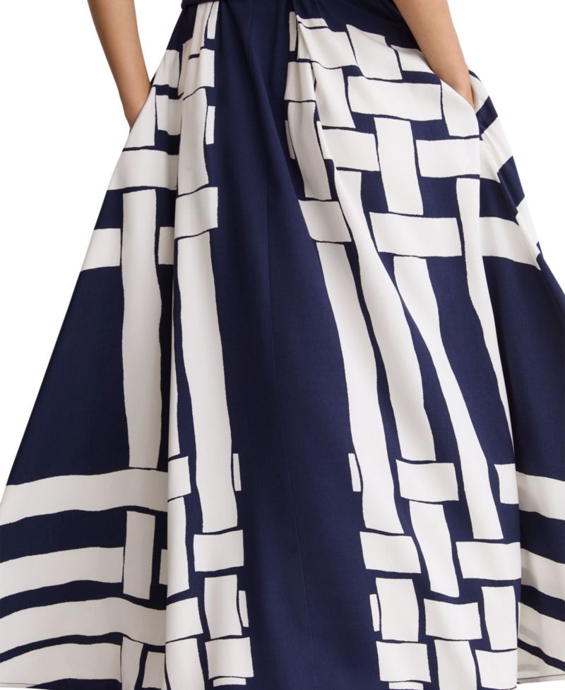 Women's Samira A-Line Short-Sleeve Scarf-Print Midi Dress