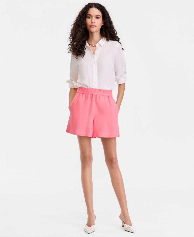 Women's Linen-Blend Pull-On Shorts