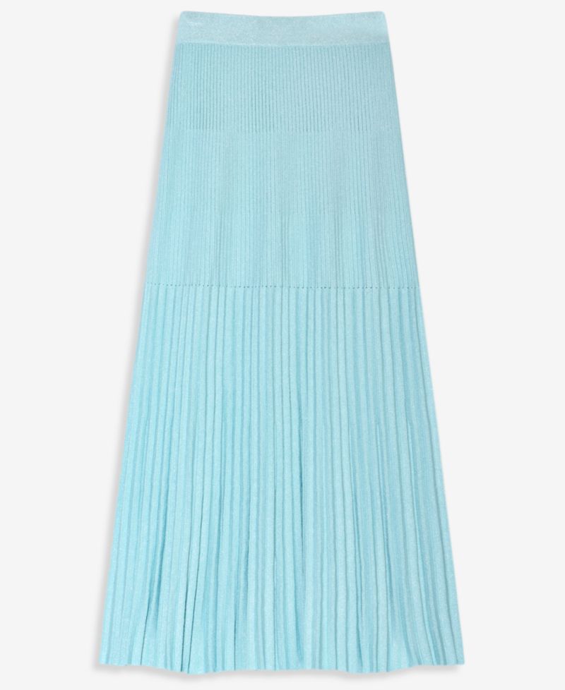 Women's Pleated Rib Midi Sweater Skirt