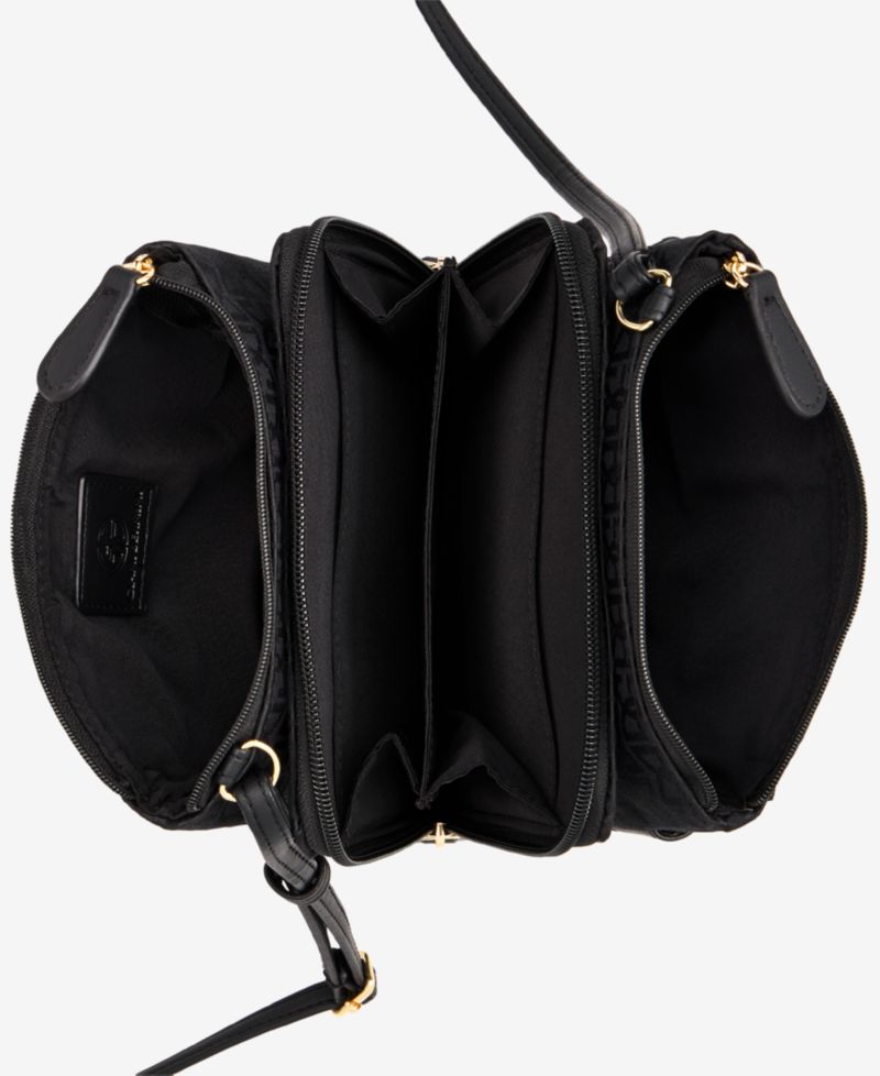 Triple-Zip Jacquard Dasher Crossbody