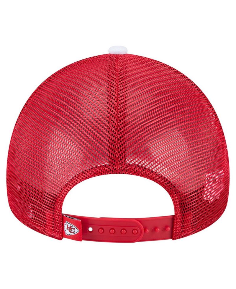Men's White/Red Kansas City Chiefs Sport Night Color Block 9FORTY A-Frame Trucker Adjustable Hat