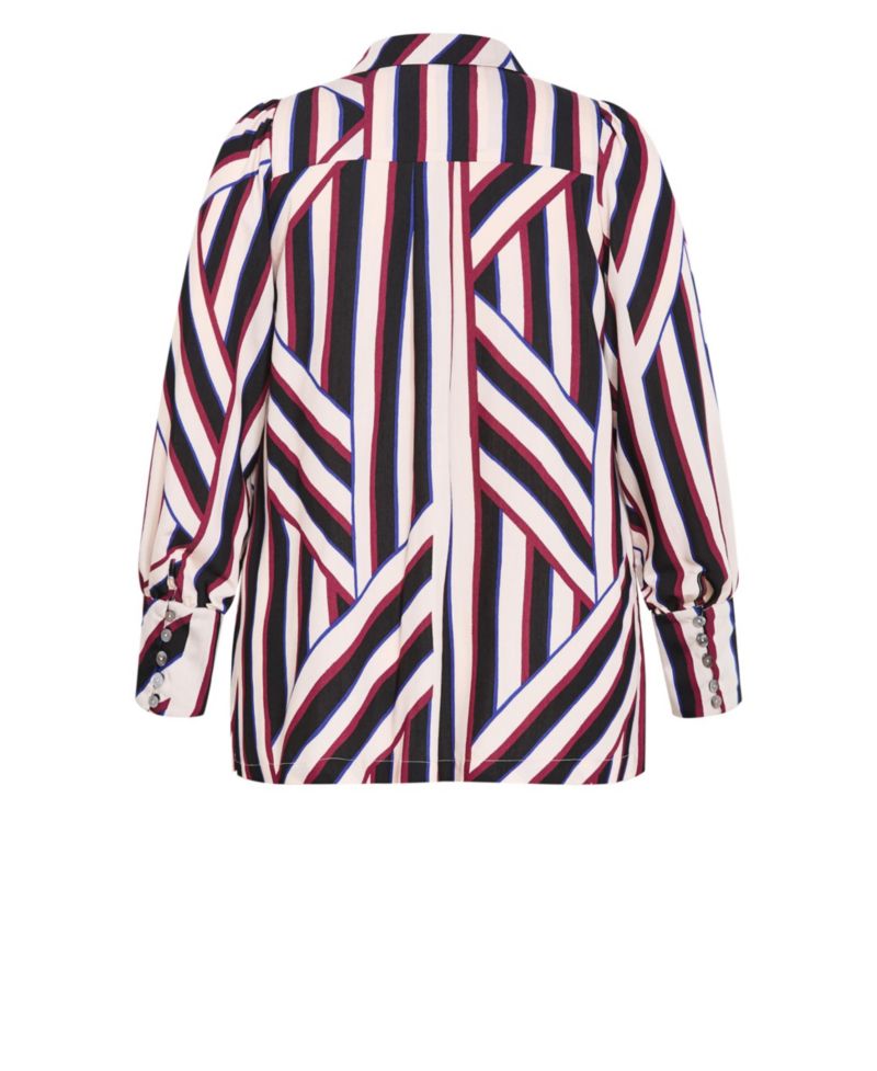 Plus Size Haylee Timeless Stripe Lightweight Button-Down Shirt