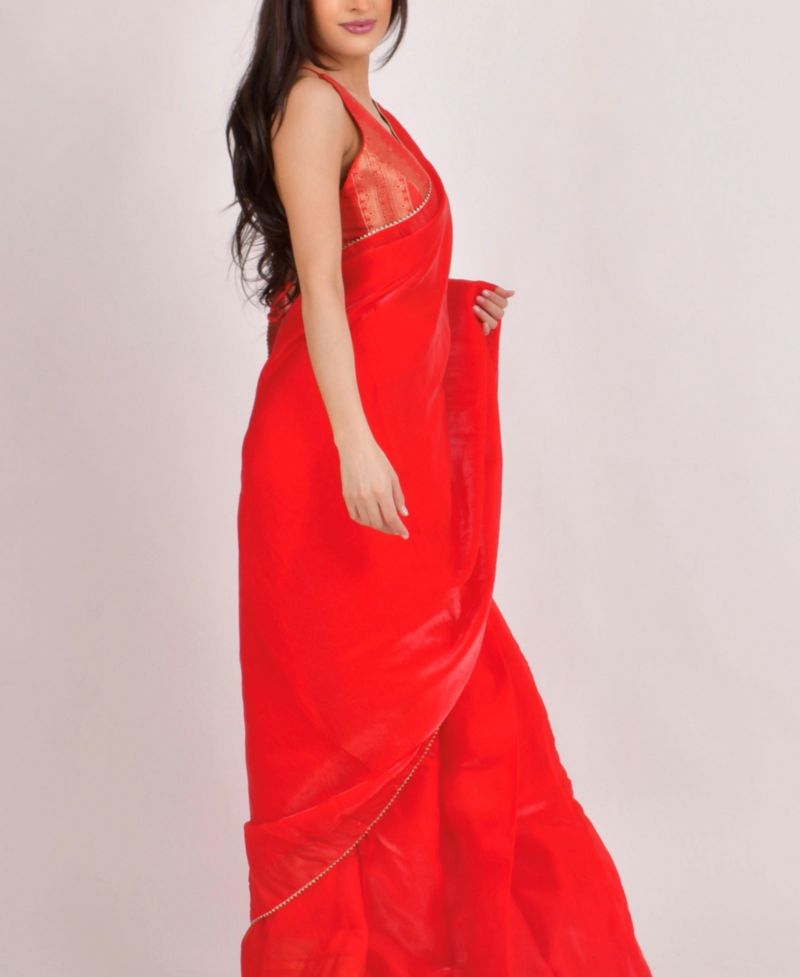 Women's Jacquard Pre-Stitched Saree
