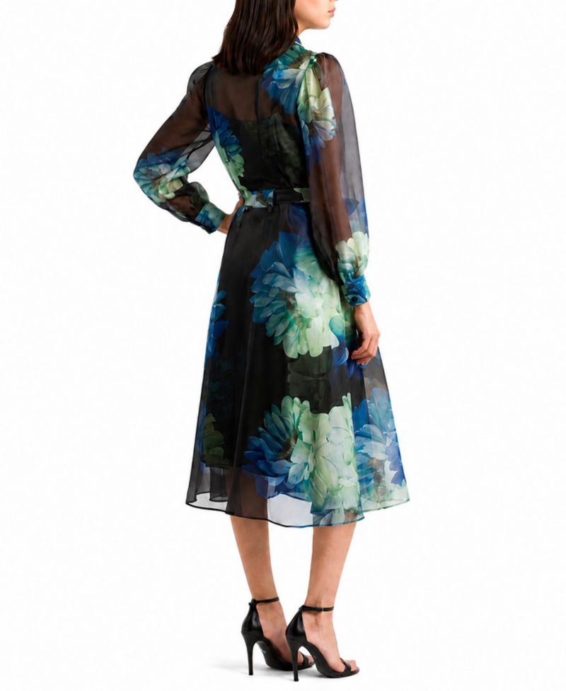 Women's Romy Floral-Print Midi Long-Sleeve Dress