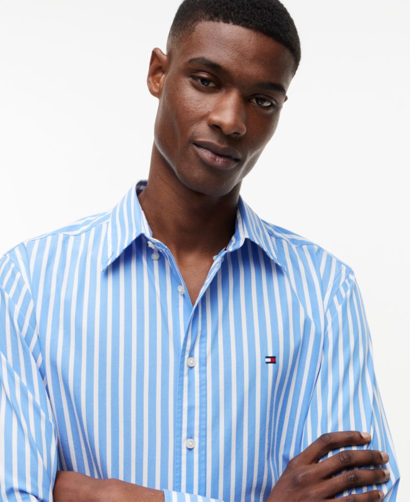 Regular-Fit Men's Flex Poplin Stripe Shirt
