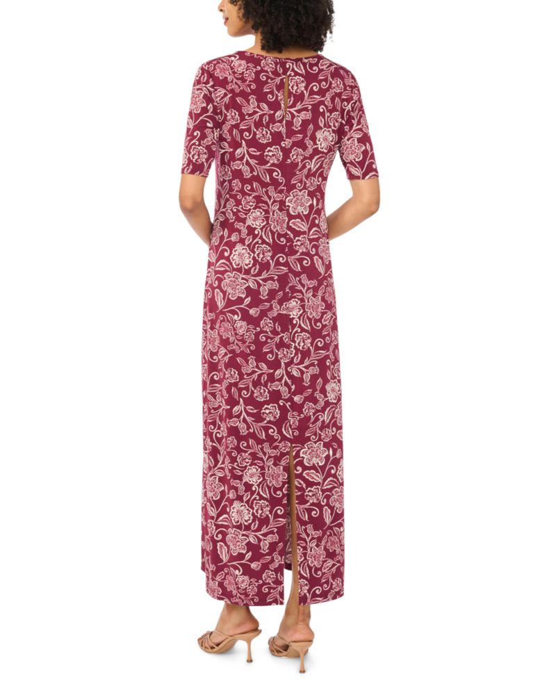 Women's Floral 3/4-Sleeve Maxi Dress