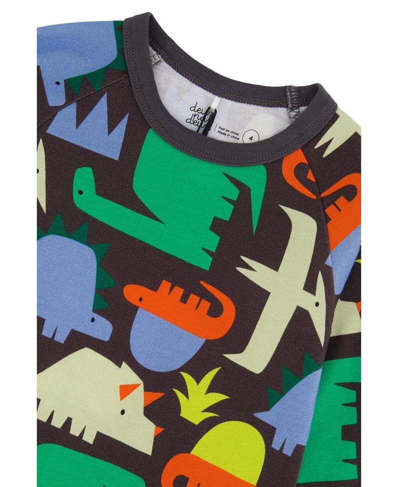Kids&baby(6-12)Little and Big Boy Cotton Two Piece Pajama Set Dinosaur Print
