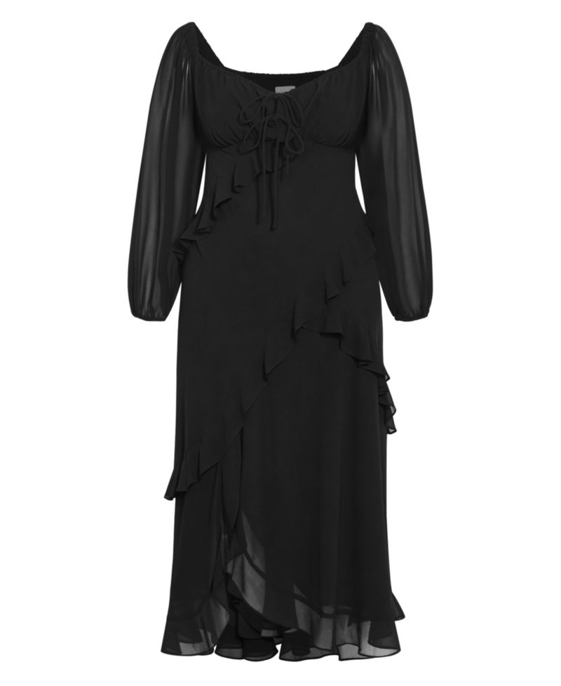Plus Size Shayla Long-Sleeve Tiered Maxi Dress