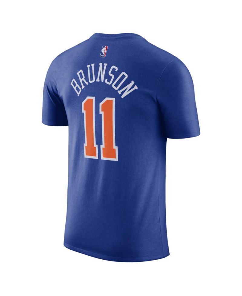Men's and Women's Jalen Brunson Blue New York Knicks Name & Number T-Shirt - Icon Edition