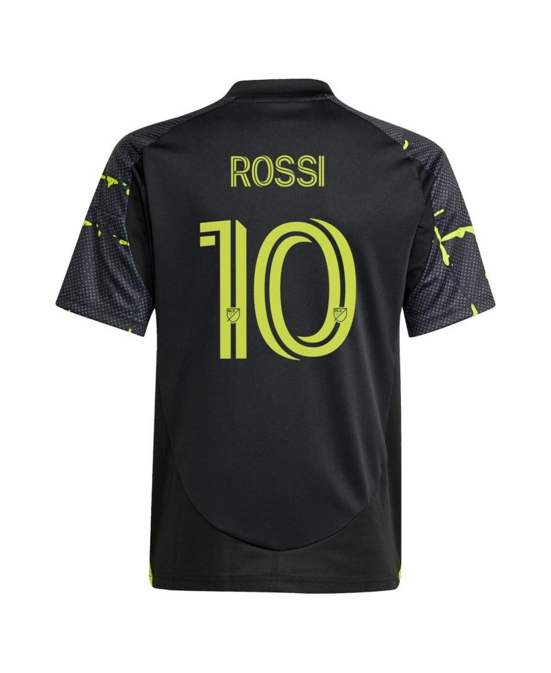 Big Boys and Girls Diego Rossi Black Columbus Crew 2025 The Goosebumps Kit Replica Player Jersey