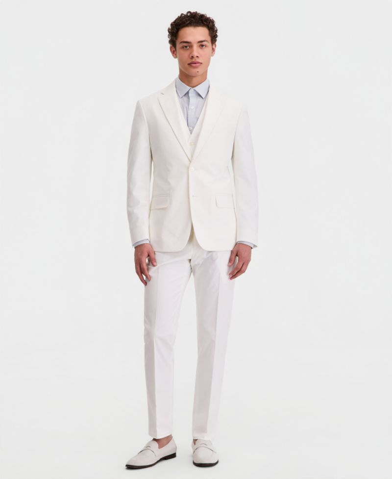 Men's Modern-Fit TH Flex Stretch Cotton Suit Separate Vest