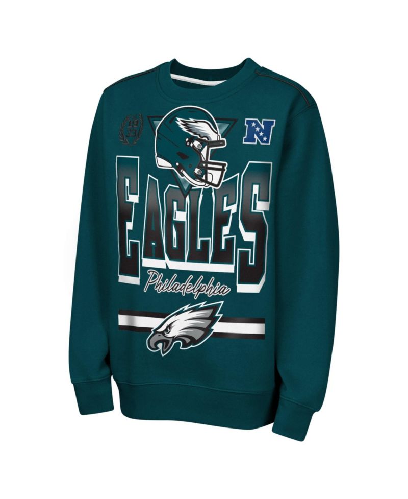 Big Boys and Girls Midnight Green Philadelphia Eagles Run Gun Fleece Sweatshirt