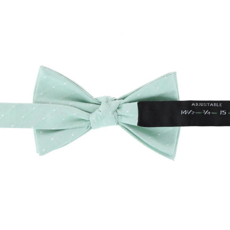 Men's Churchill Chambray Polka Dot Linen Blend Bow Tie