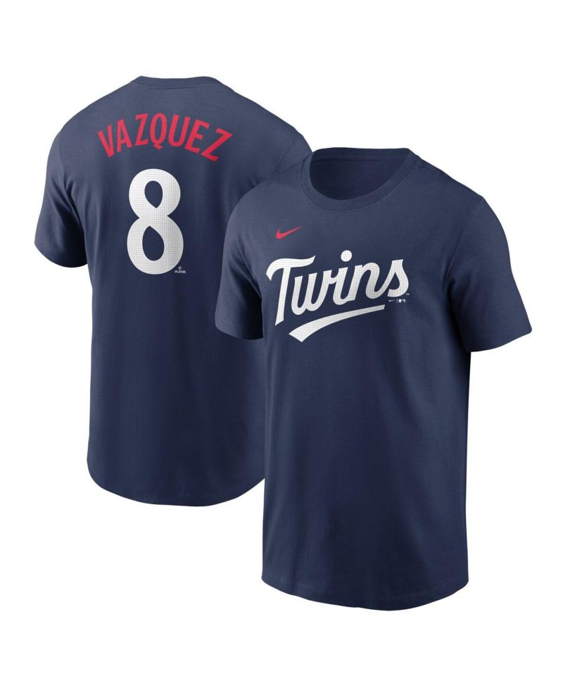 Men's Christian Vazquez Navy Minnesota Twins Fuse Name & Number T-Shirt