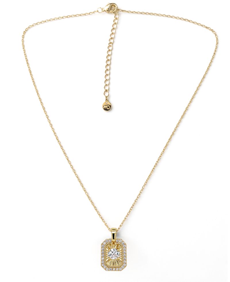 Cubic Zirconia Framed Pendant Necklace