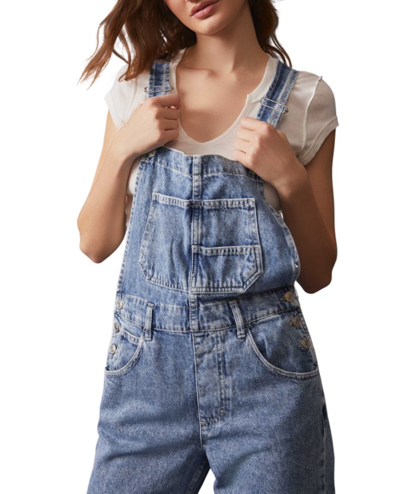 We The Free Ziggy Cotton Denim Overalls