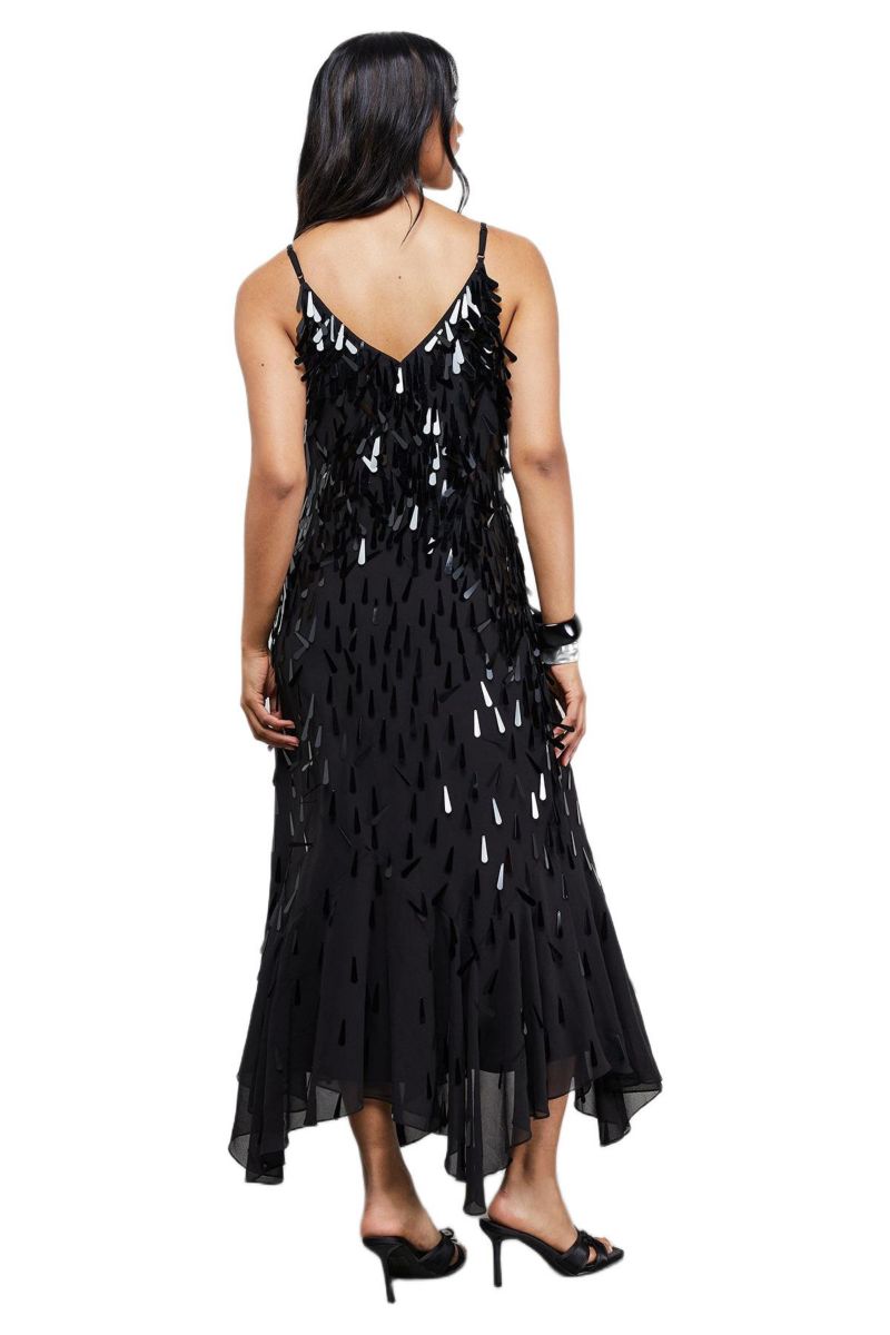 Women's Premium Teardrop Embellished Midi Dress