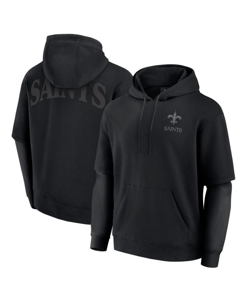 Men's and Women's Black New Orleans Saints Sleek Elements Pullover Hoodie