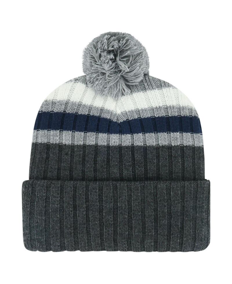 Men's Gray Toronto Maple Leafs Stack Patch Cuffed Knit Hat with Pom