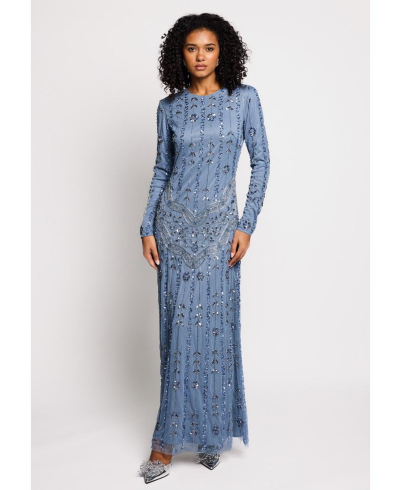 Women's Modestcape Embellished Sequins Maxi Dress