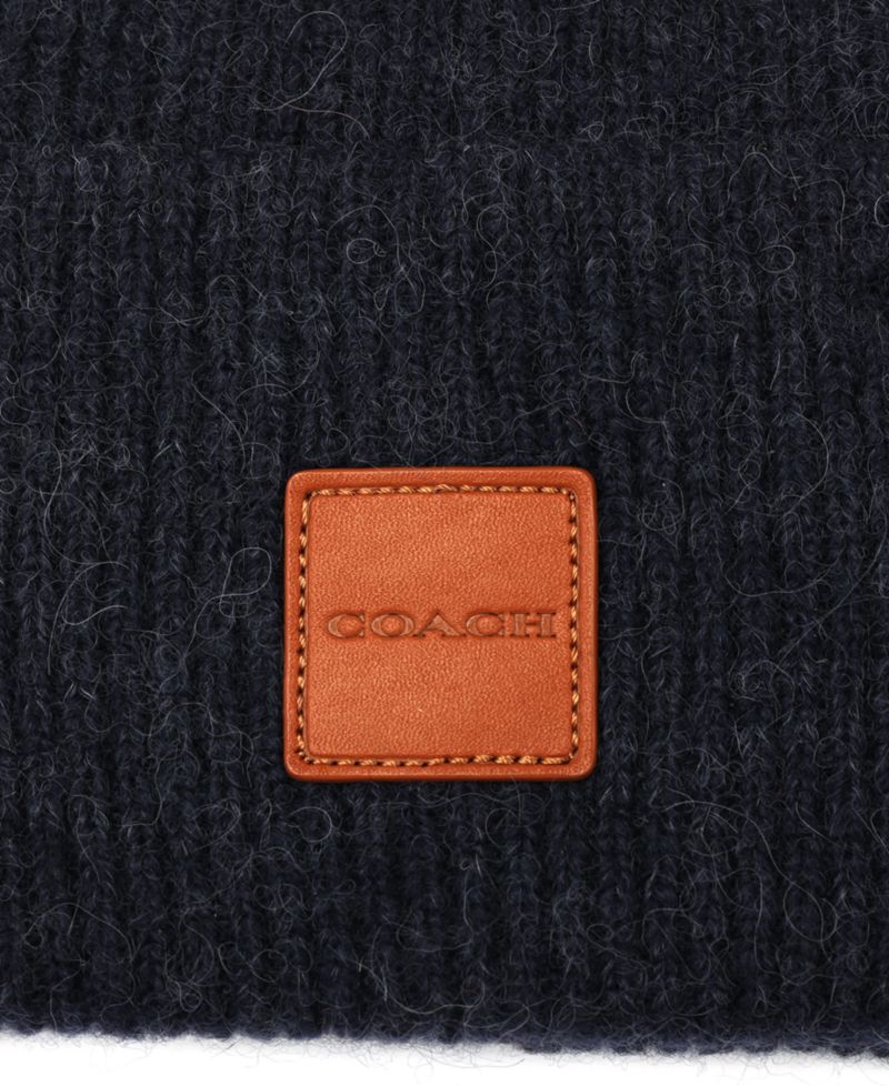 Men's Leather Patch Bean Hat