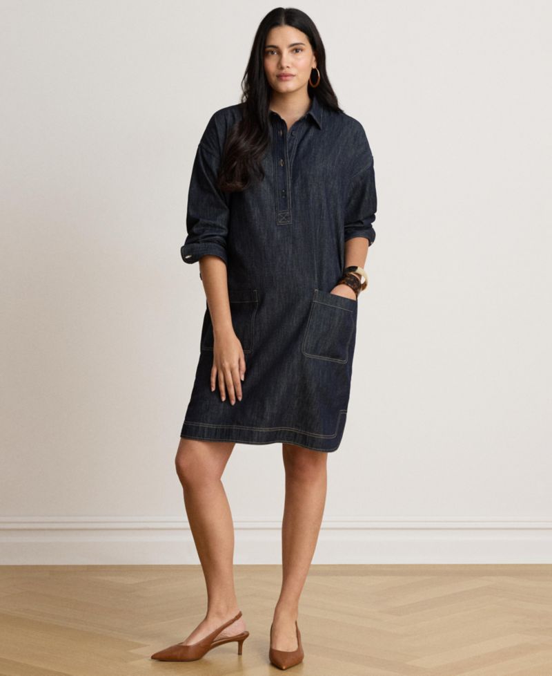 Women's Relaxed-Fit Denim Shirtdress