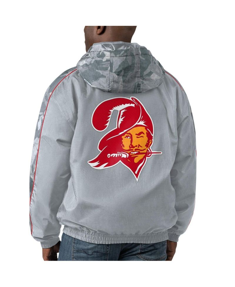 Men's Gray Distressed Tampa Bay Buccaneers Thursday Night Gridiron Throwback Full-Zip Jacket