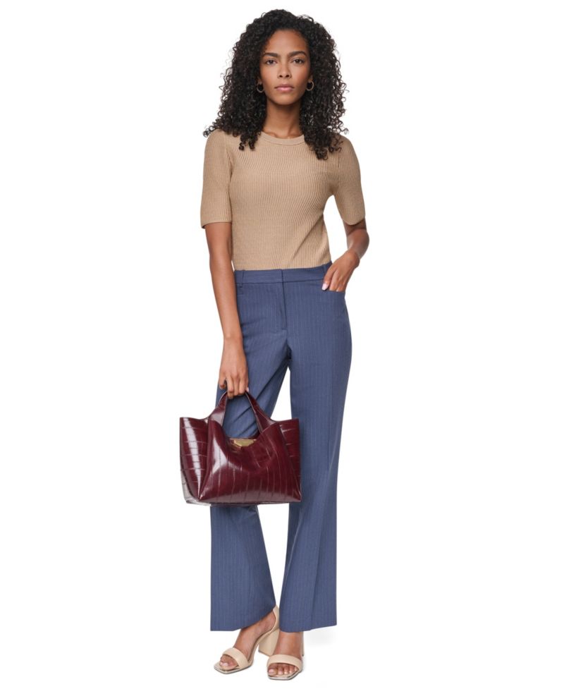 Women's Modern F Pinstripe Straight-Leg Trousers