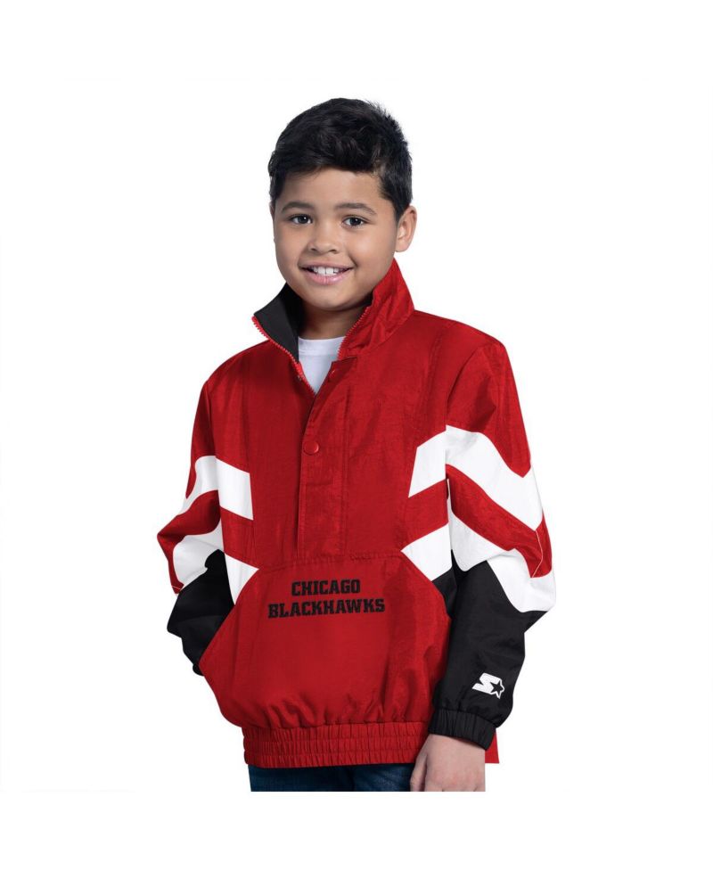 Big Boys and Girls Red Chicago Blackhawks Prospect Half-Zip Pullover Top