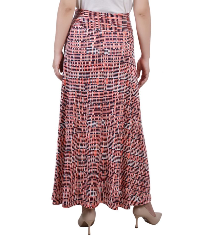 Petite Printed Maxi Skirt with Sash Waist Tie