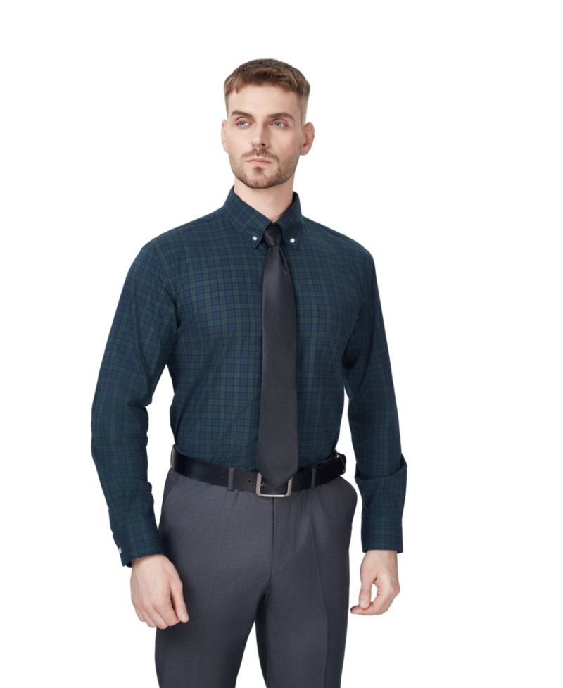 Men's Regular-Fit Blackwatch Dress Shirt