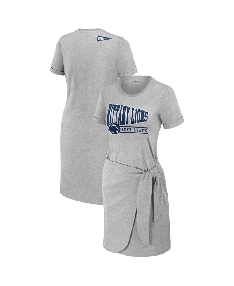 Women's Heather Gray Penn State Nittany Lions Knotted T-Shirt Dress