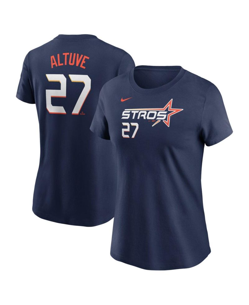 Women's Jose Altuve Navy Houston Astros 2025 City Connect Fuse Name & Number T-Shirt