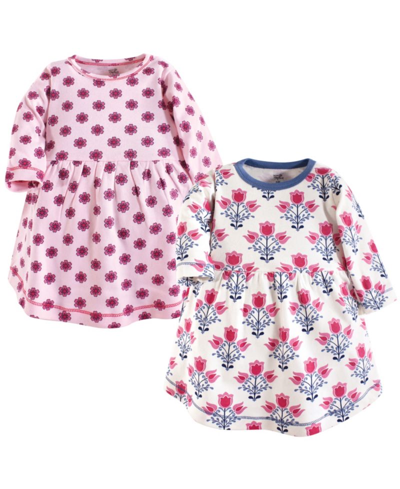Baby Girls Natural Long-Sleeve Dress Pair