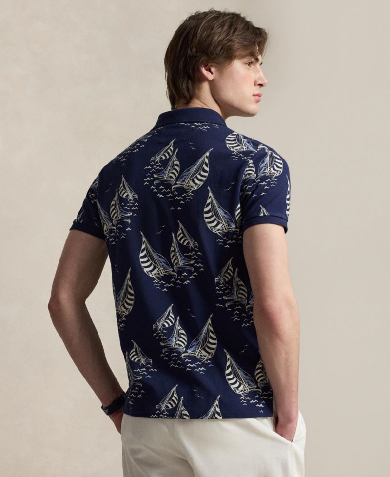 Men's Classic-Fit Sailboat Mesh Polo Shirt