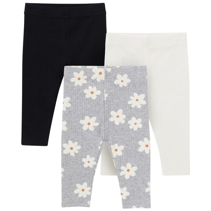 Baby Girls 3-Pack Textured Leggings