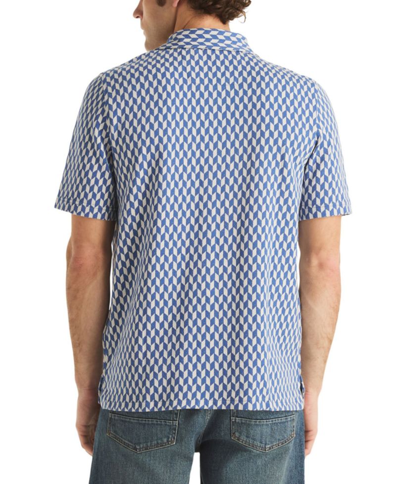 Men's Short-Sleeve Jacquard Print Shirt