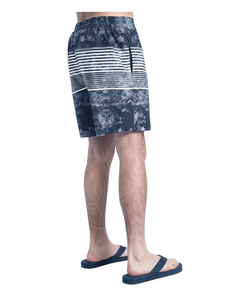 Men's Navy/Gray Detroit Lions Horizon Volley Swim Shorts