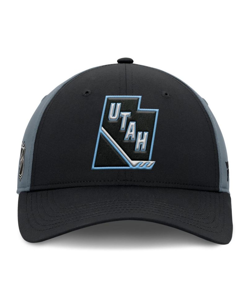 Men's Black/Charcoal Utah Mammoth Utah Badge Adjustable Hat