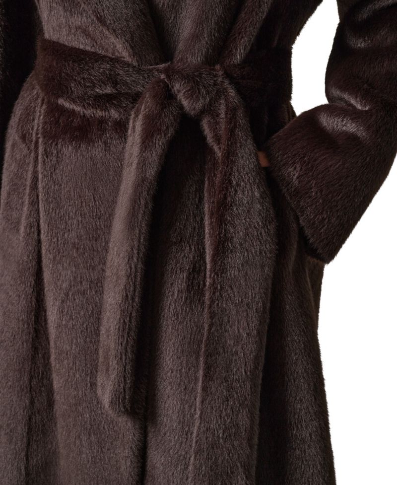 Women's Faux Fur Belted Coat